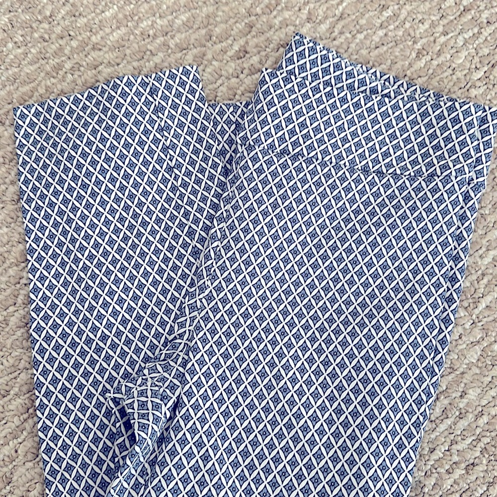 Stretchy printed pull on work pants